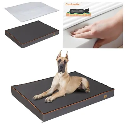 Superior Dog Bed For Large Dog Memory Foam Pet Crate Mat Cushion Removable Cover • $29.92