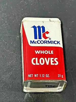 McCormick WHOLE CLOVES SPICE TIN 1.12 OZ Plastic Lid 1977 *VTG* • $3.99
