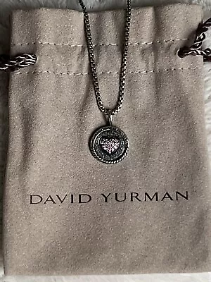 David Yurman Pink Sapphire Heart Pendant Sterling Silver • $325