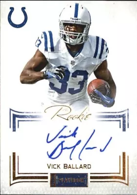 2012 Panini Playbook Gold Colts Football Card #171 Vick Ballard Autograph /49  • $6