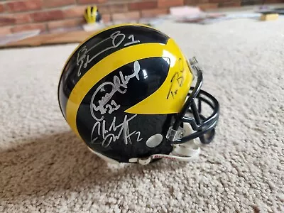 Michigan Wolverines Brady Woodson Howard Edwards Autographed Mini Helmet COA • $6999.99