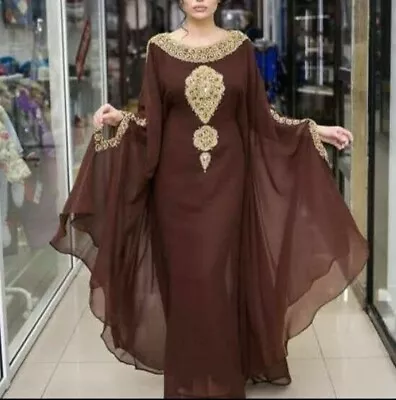 SALE New Moroccan Dubai Kaftans Farasha Abaya Dress Very Fancy Long Gown MS 228 • $54.59