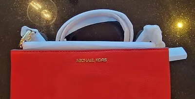 NWT Michael Kors Trisha Medium Pebbled Leather Crossbody Bag- Bright Red • $84.99