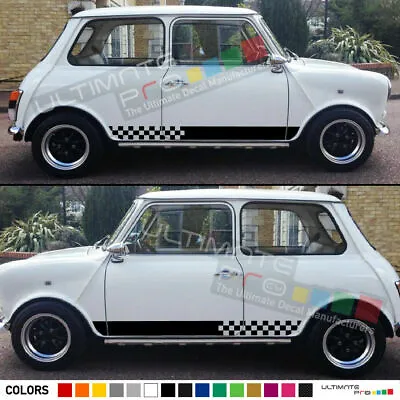 Decal For Classic Mini Cooper Side Door Mirror Stripes Left & Right Side Sticker • $73