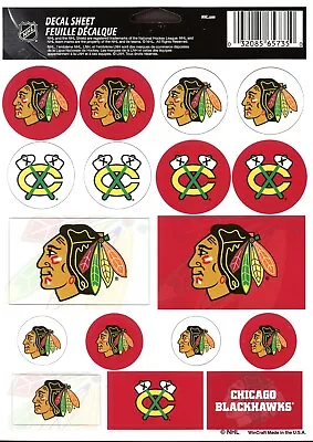 CHICAGO BLACKHAWKS ~ (1) Lot Of (17) NHL Stickers ~ (1) 5x6 Inch Sticker Sheet • $9.99