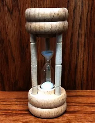 Hourglass Sand Timer 3 Minute Kitchen Egg Game Hard Wood ~ Made In The USA!  • $7.99