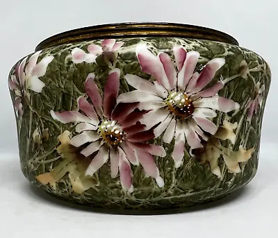 CF Monroe-Wave Crest-Kelva-Green Mottled Design Open Ferner Box-Pink Flowers • $276.24