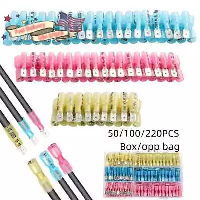 50/220PCS Heat Shrink Spade Connector Male Female Electrical Wire Terminals Kit • $9.99