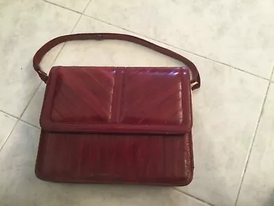 Vintage EEL Skin Handbag Wine Medium Size  • $29.99