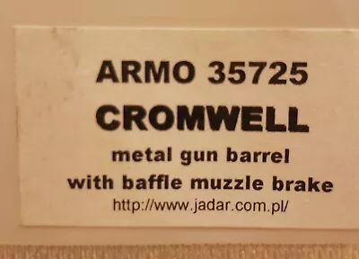 Armo Metal Gun Barrel 1/35 CROMWELL Baffle Muzzle Brake WWII British Armor Tank • $21.35