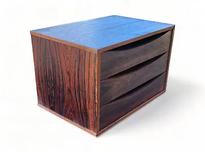 Arne Vodder Danish Modern Rosewood Desk Caddy Dresser Organizing 3 Drawer Box • $795