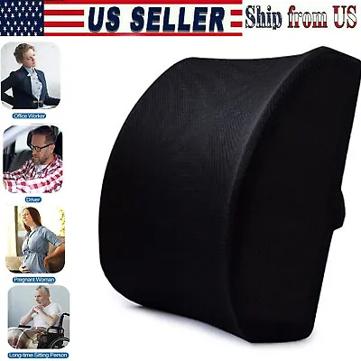 Memory Foam Lumbar Back Support Pillow Back Cushion Home Office Car Seat Chair • $18.80