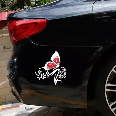 Car Stickers Butterfly Flower Graphics Waterproof Vinyl Side Body Hood Decals • $10.70