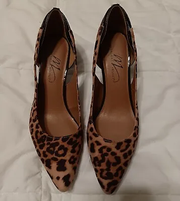 New Midnight Velvet Leopard Print/Chocolate Microfiber Patent Pump 7.5M • $49.99