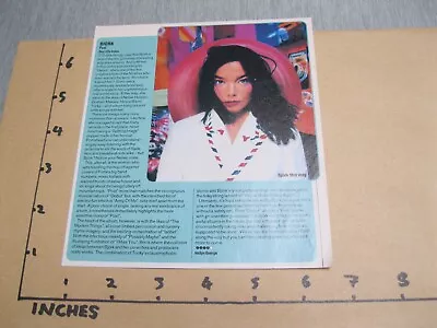 £3.50 • Buy BJORK POST TRIP HOP ALBUM REVIEW 1990s ORIGINAL CUTTING VINTAGE MINI POSTER ZE8