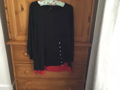 Yong Kim Tunic Black With Red Trim New 12 • £5