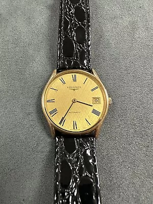 Longines Automatic Gold Plates Men’s Watch With Leather Band  • $207.50