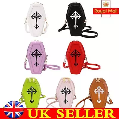 Gothic Crossbody Bags Coffin Shape Fashion Messenger Pouch Cross Satchels Purses • £12.29