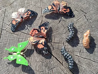 Lot Of 7 Butterfly Caterpillar Cocoon Toys Science Nature Learning • $9