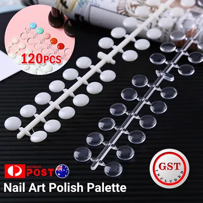 120pcs Nail Art Polish Palette Dot Flat Nail Color Card Display Tool Transparent • $5.72