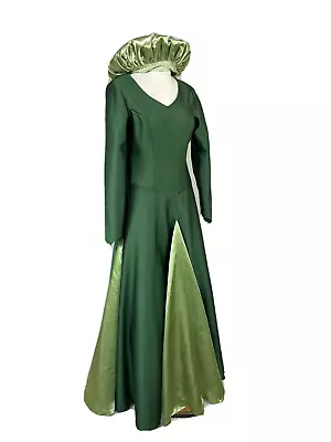 37” Green Medieval Dress Costume  W Hat Beauty Beast Enchantress Renaissance • $39