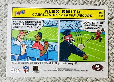 $2.95 • Buy 2005 Topps Bazooka ALEX SMITH Rookie Card RC Comic Insert #19 49ers
