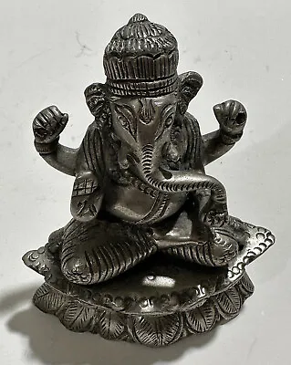 GANESHA STATUE HANDMADE HOME DECOR ART METAL IDOL Ganesh 6”x4.5” • $41.90