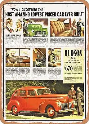 METAL SIGN - 1940 Hudson Six Touring Sedan Vintage Ad • $18.66