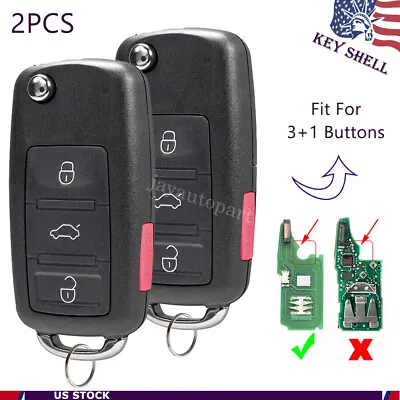 2 For 2011- 2016 VW Golf GTI Beetle Passat Eos 4 Button Flip Remote Key Fob Case • $14.99