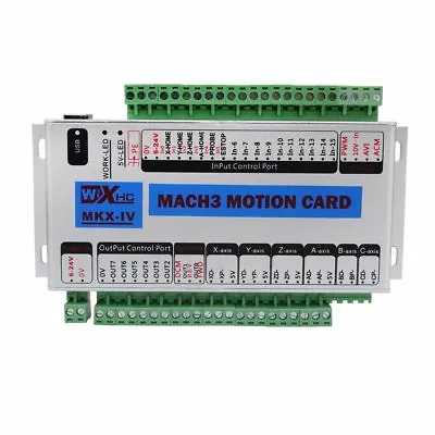 Mach3 4 Axis CNC Motion Control USB Card Breakout Board 400KHz Support Windows7 • £170.99