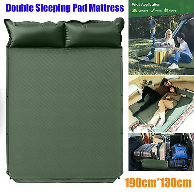 Outdoor Double Camping Sleeping Pad Thick Air Bed Hike Self Inflating Mattress  • $48.95