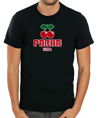 Ibiza Logo Cherry White / Blacak Men Short Sleeve T-Shirt • $12.99