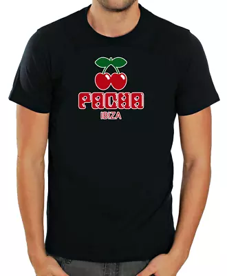 Pacha Ibiza Logo Cherry White / Blacak Men Short Sleeve T-Shirt T2968 • £9.51