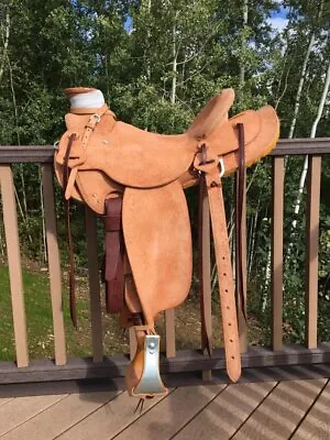  Best Rough Out Wade Leather Saddle With Free Matching Tack Set And Cinches. • $410