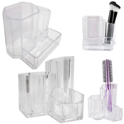 2 Clear Cosmetic Organizer Case Storage Jewelry Makeup Holder Box Vanity Make Up • $13.38