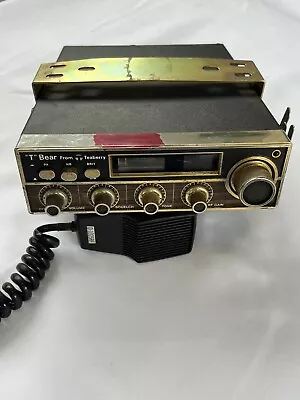 Vtg Teaberry T Bear Gold JAPAN 40 Channel Mobile CB Radio W/Mounting Bracket • $14