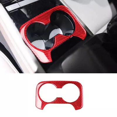 Red Carbon Fiber Interior Rear Cup Holder Cover Trim For Mazda CX-9 2016-2022 • $15.38