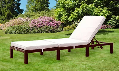 Rattan Day Bed Sun Lounger Recliner Chair Garden Furniture Patio Terrace • £66.99