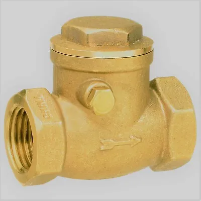 1/2  FIP Brass 200 WATEROILGAS Swing Check Valve Threaded Plumbing Fitting • $11.50