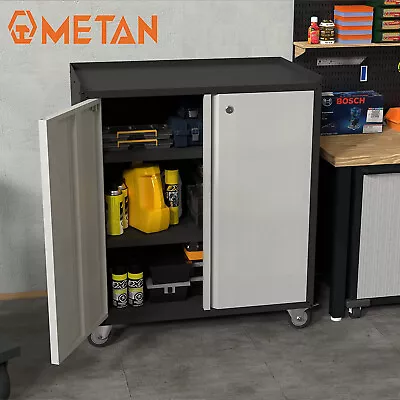 Metal Garage Storage Cabinets Repair Tools Storage Cabinets With Lockable Wheels • $209.99