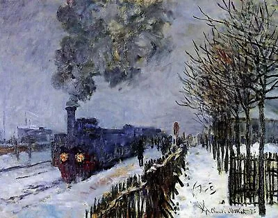 Train In The Snow By Claude Monet Art Painting Print • $16.99