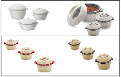 £20.99 • Buy Insulated Hot Pot Food Casserole Serving Dish With Lid, Double Wall Set Of 3