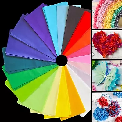 20 SHEETS MIXED COLOUR TISSUE PAPER Bright Craft Decoupage Gift Wrap 66cm X 50cm • £3.98