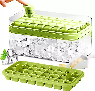 Ice Cube Tray With Lid And Bin 2 Pack Ice Cube Trays For Freezer 64 Pcs Ice Cu • $25.35