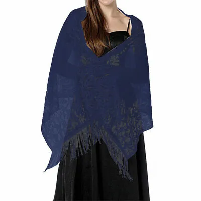 Women Wraps Scarf Ladies Lace Evening Shawl Cover Up SPARKLY SEQUIN WRAP WEDDING • £11.99