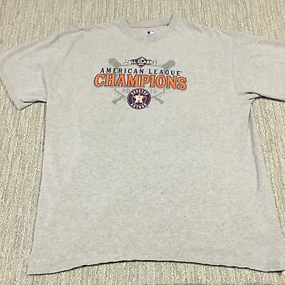 Houston Astros Shirt Mens XL Gray Extra Large Baseball MLB Logo Sport Champions • $9.44