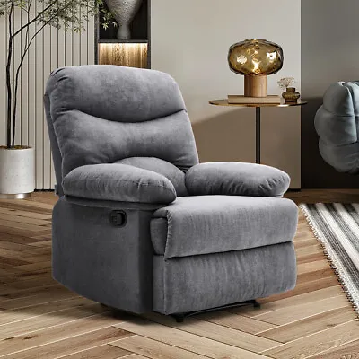 Gaming Recliner Armchair Adjustable PU Leather/ Velvet Single Sofa Cinema Chair • £209.95