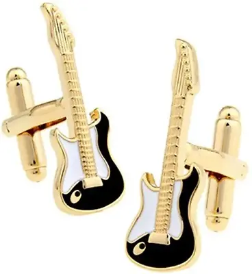 Guitar Cuff Links Music Theme Cufflinks Electric Guitar Cufflinks Gold Color • $7.11