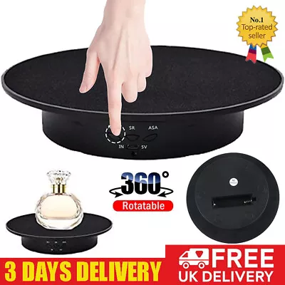 360°Rotating Electric Turntable Display Stand Jewelry Photography Show Holder UK • £17.89
