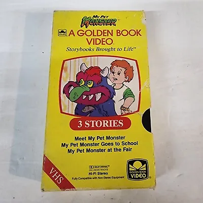 My Pet Monster A Golden Book Video 3 Stories VHS Vintage Video 80s Toy • $24.99